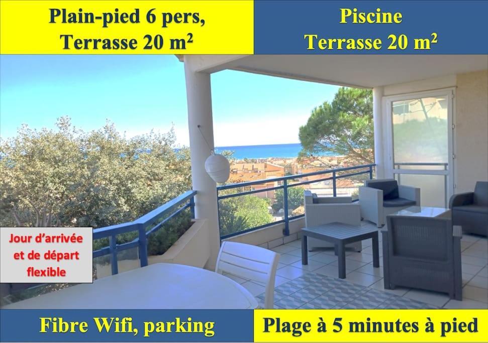 Plain-Pied, Terrasse, Piscine, Pleine Vue Mer, Plage A 6' A Pied, Parking, Wifi Fleury  Exteriör bild