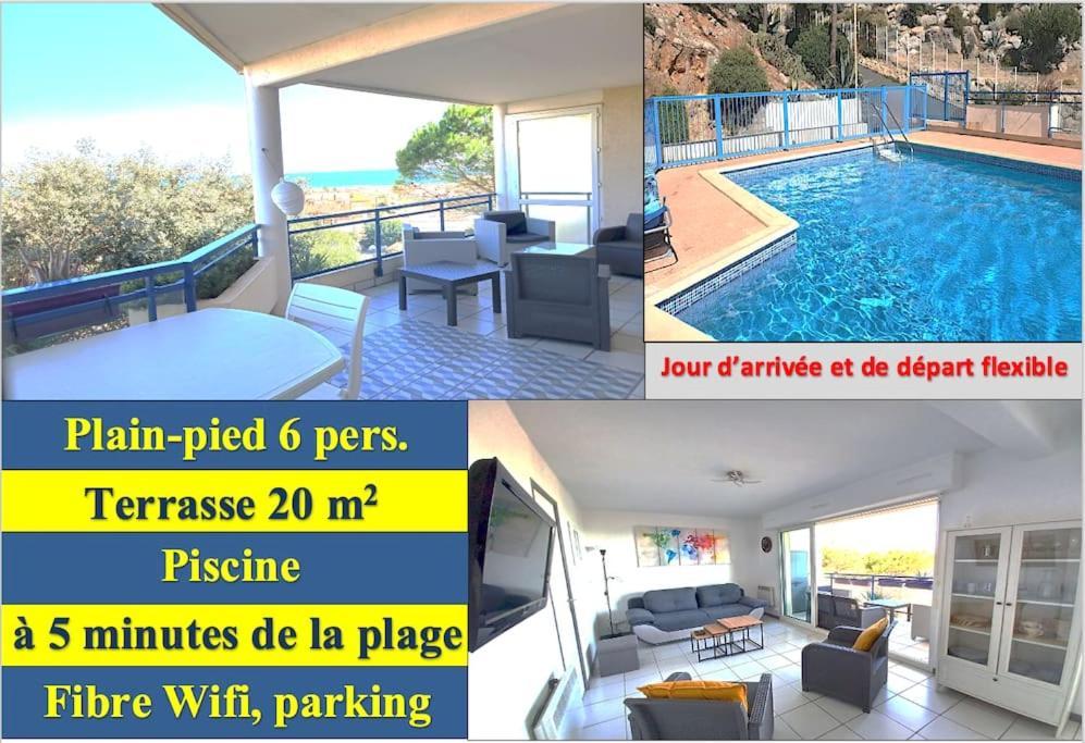 Plain-Pied, Terrasse, Piscine, Pleine Vue Mer, Plage A 6' A Pied, Parking, Wifi Fleury  Exteriör bild